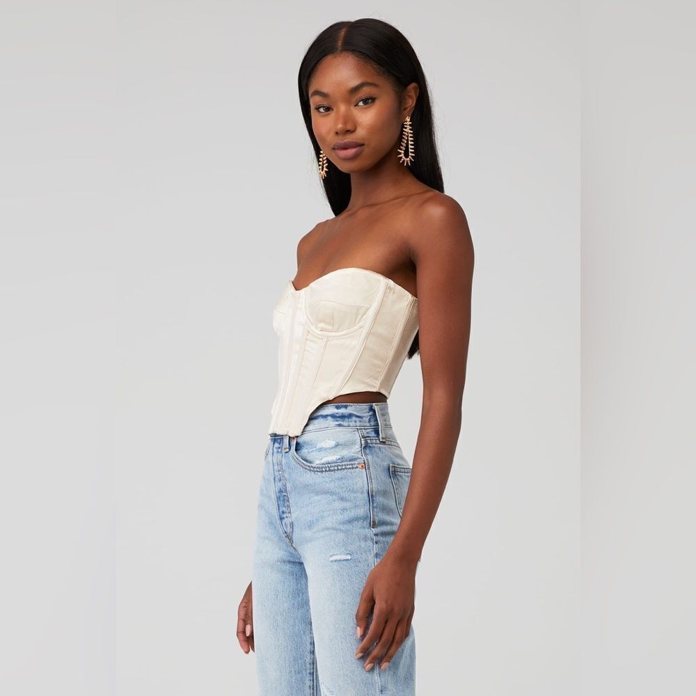 Bardot Eva Strapless Bustier in Champagne Size Large - Picture 2 of 9